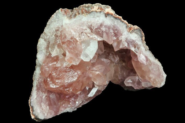 Pink Amethyst Geode with Calcite (NEW FIND) - Argentina #84503